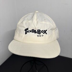 Toolbox Surf Co. Men's Snap Back Hat Off-White Cap Adjustable LA Y2K Casual